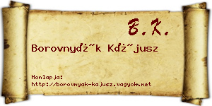 Borovnyák Kájusz névjegykártya